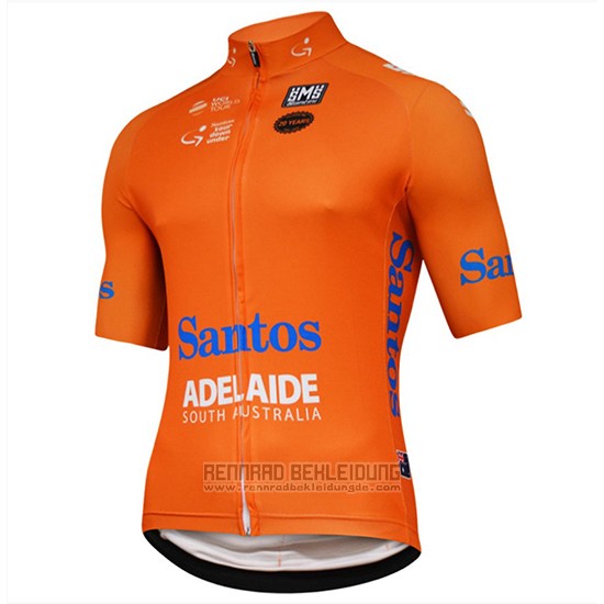 2018 Fahrradbekleidung Tour Down Under Santos Orange Trikot Kurzarm und Tragerhose - zum Schließen ins Bild klicken
